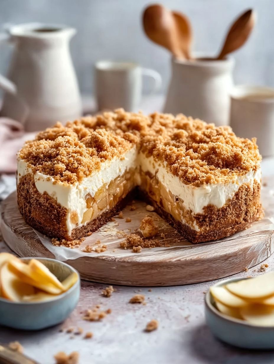 Apfel-Crumble Käsekuchen | Knusprig und cremig image 2