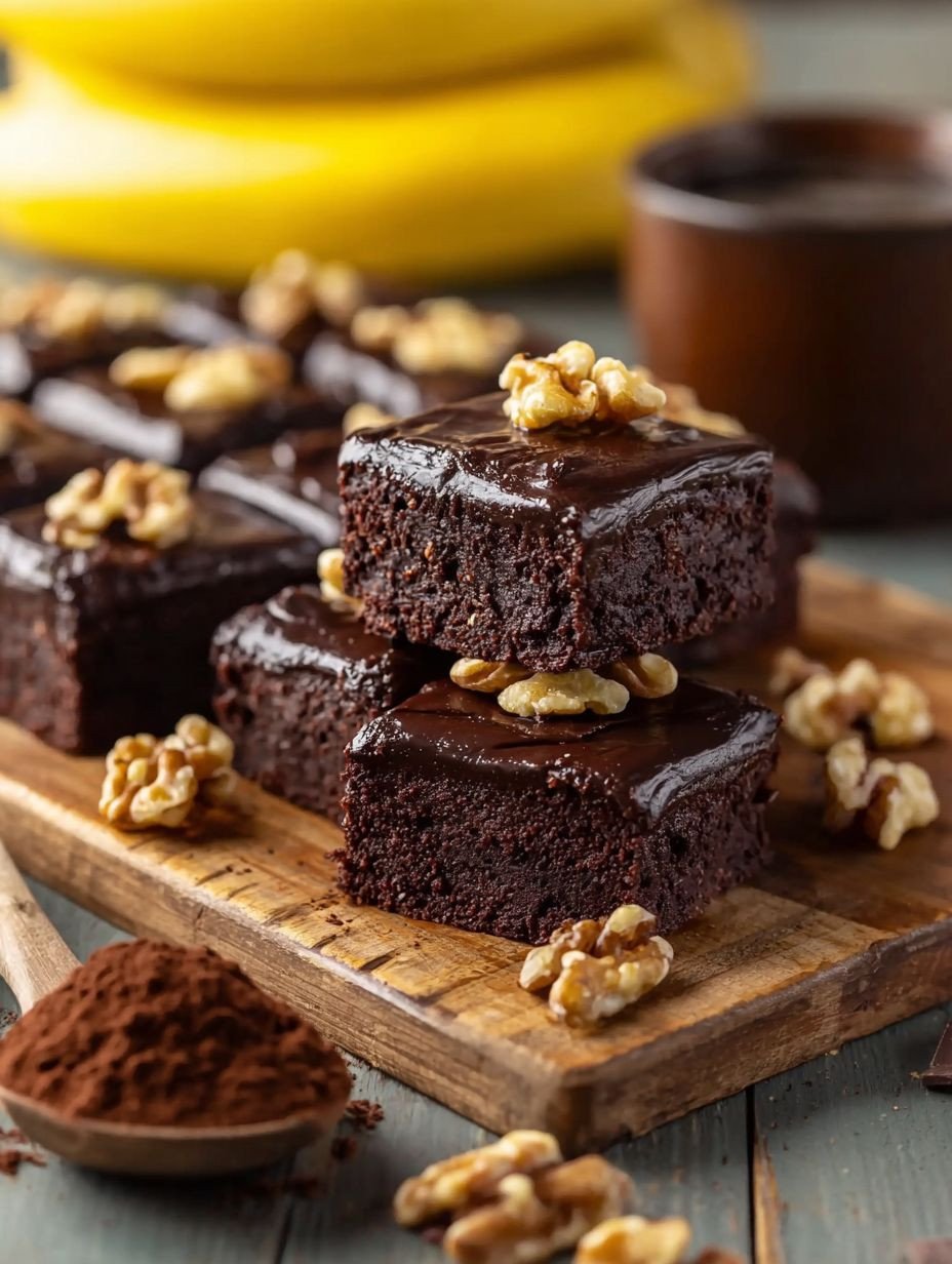 Einfache Bananen Walnuss Schoko Brownies Saftig image 2
