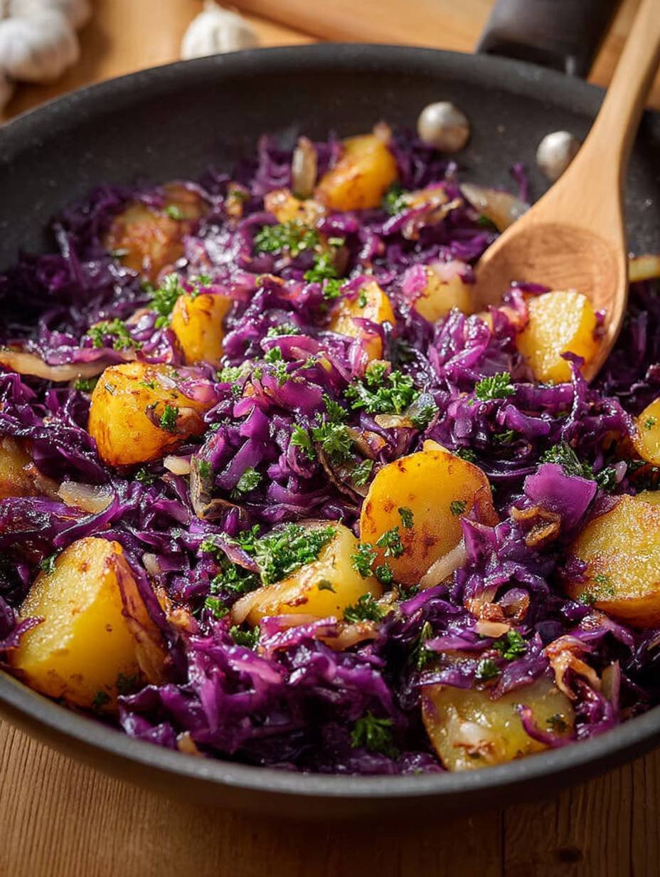 Gesunde Einfache Rotkohl Kartoffel Pfanne – Schnell Lecker image 2