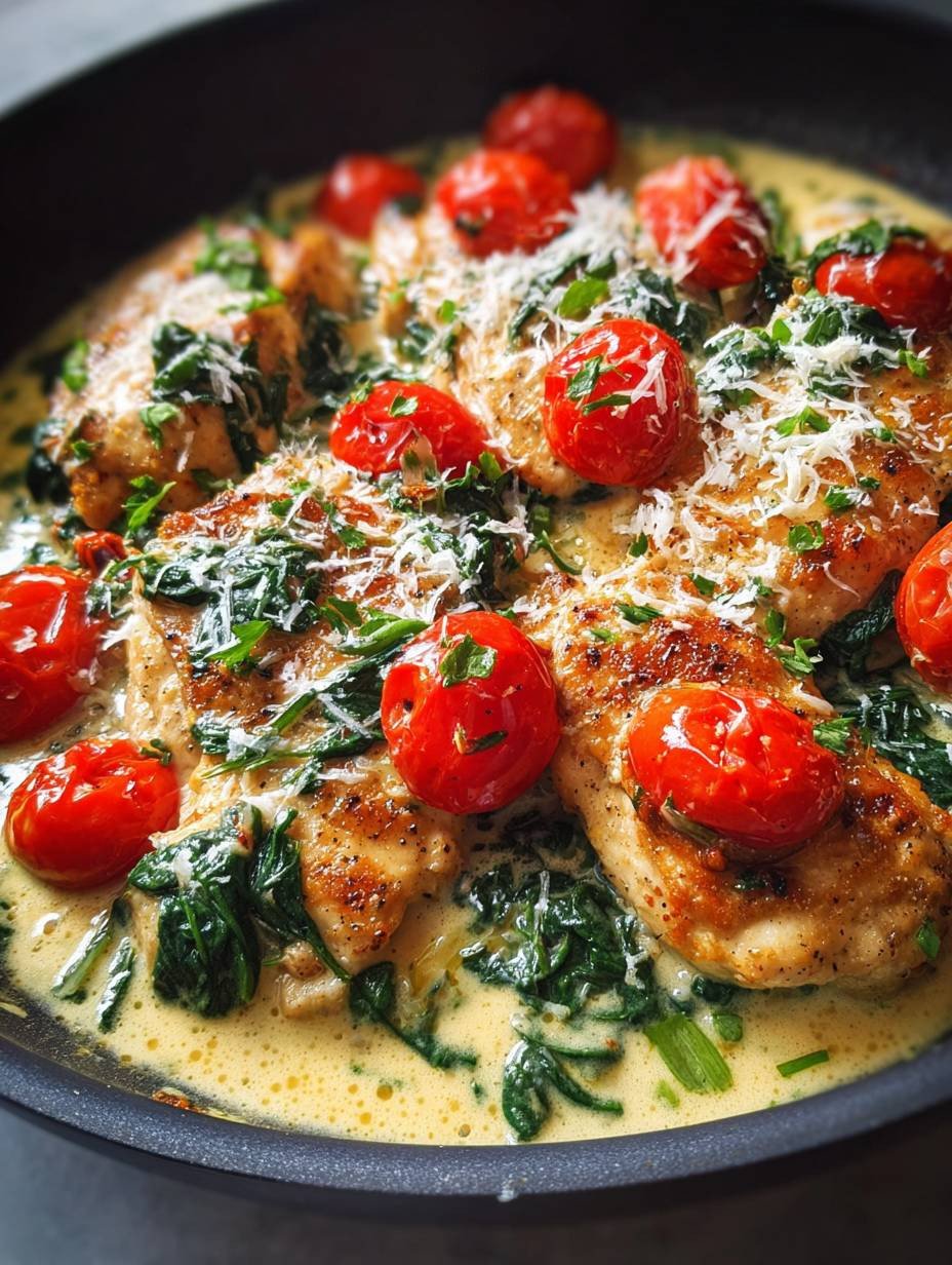 Gesunde Schnelle Hähnchen Spinat Tomaten Pfanne – Einfach Lecker image 2