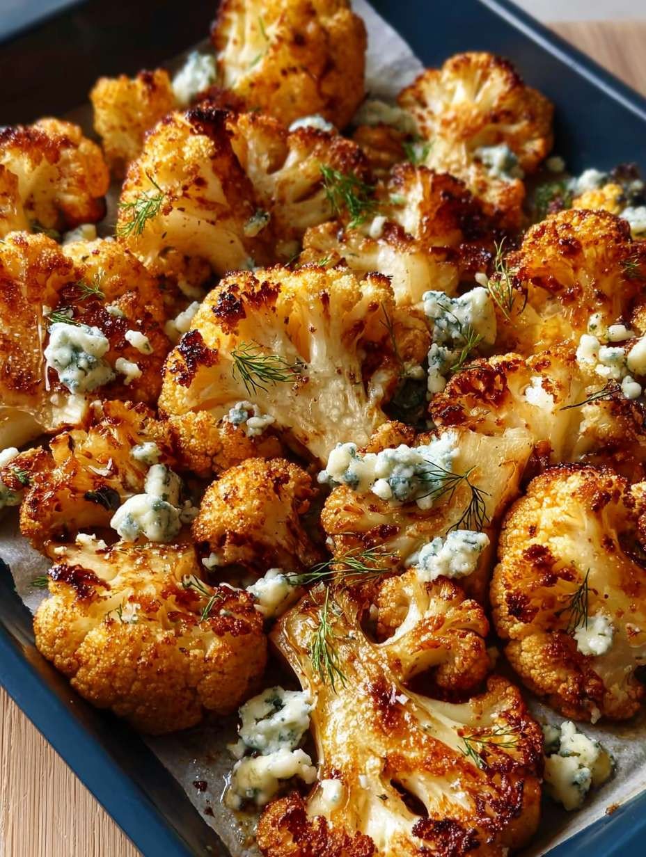 Knuspriger Airfryer Blumenkohl mit Blauschimmelkäse | Gesund & Einfach image 2