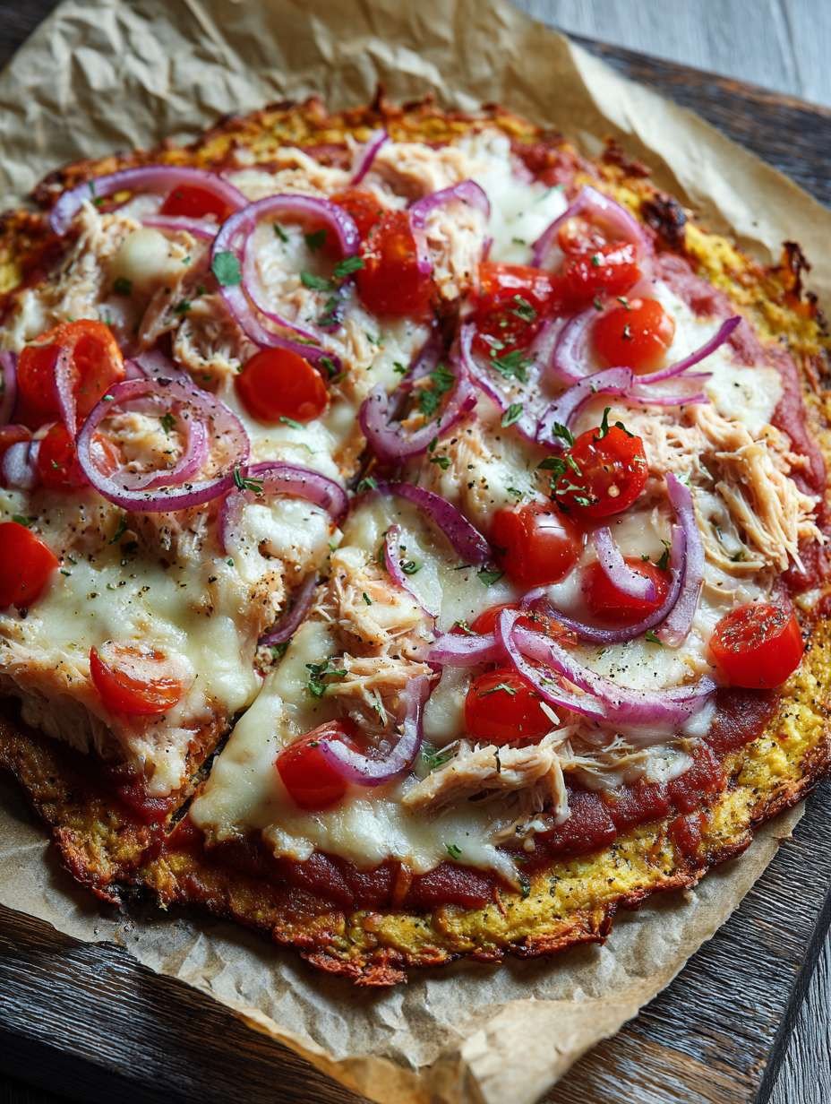 Low-Carb Gesund Einfach Thunfischpizza Knusprig image 2