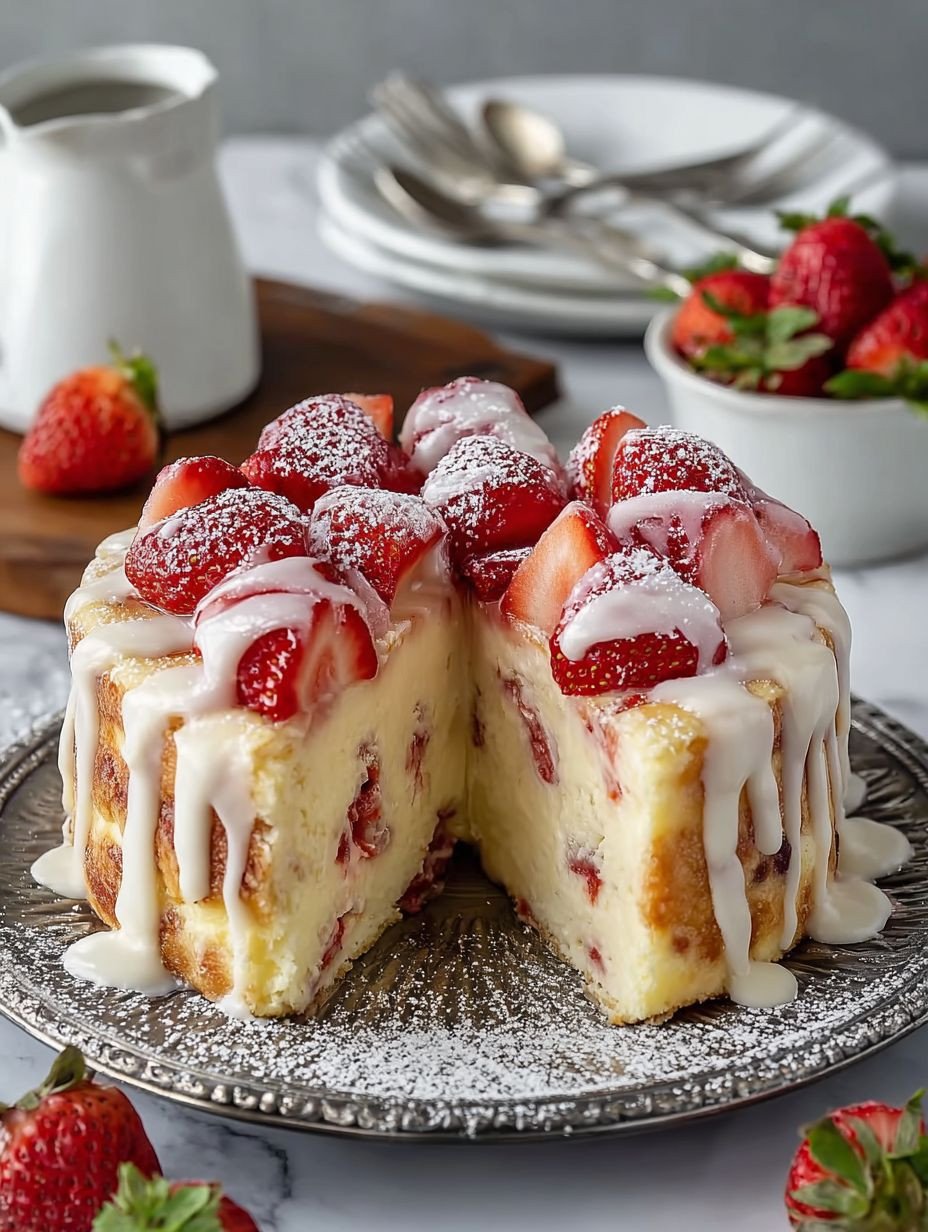 Cremiger Erdbeer-Käsekuchen, der auf der Zunge zergeht image 2