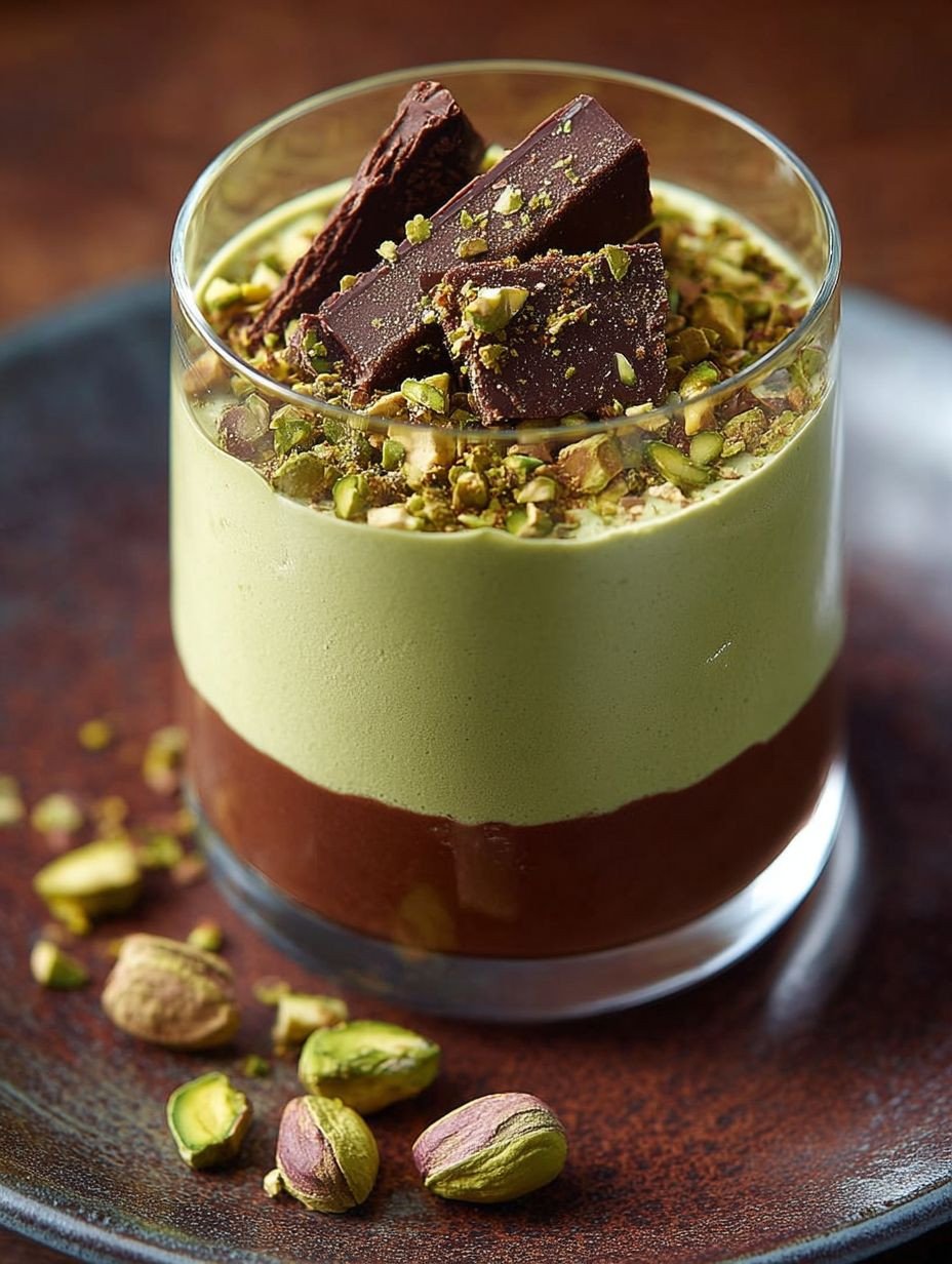 Cremiges Pistazien-Schoko-Mousse im Glas image 2