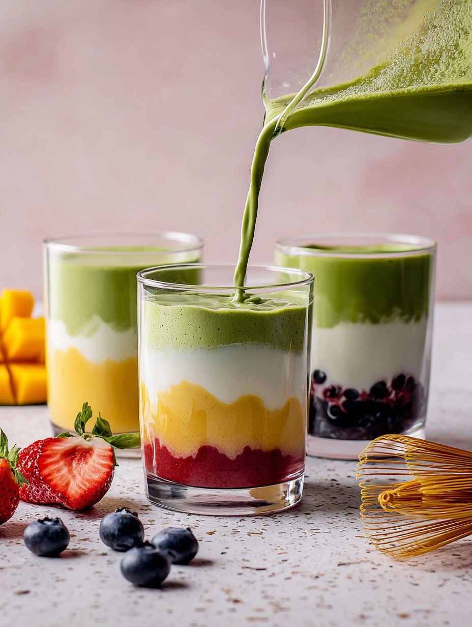 Erfrischender Matcha Latte mit Früchten image 2