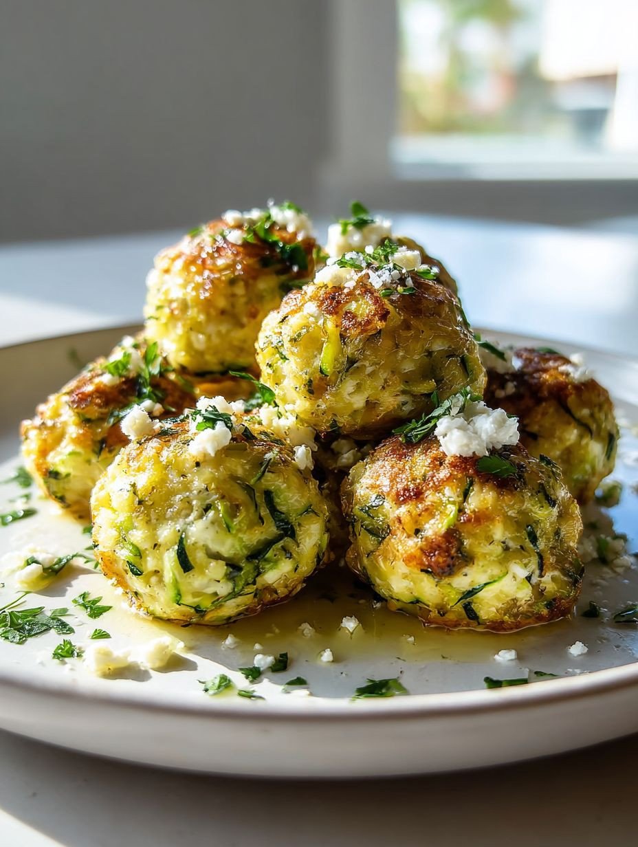 Knusprige Zucchini Feta Bällchen aus dem Airfryer image 2