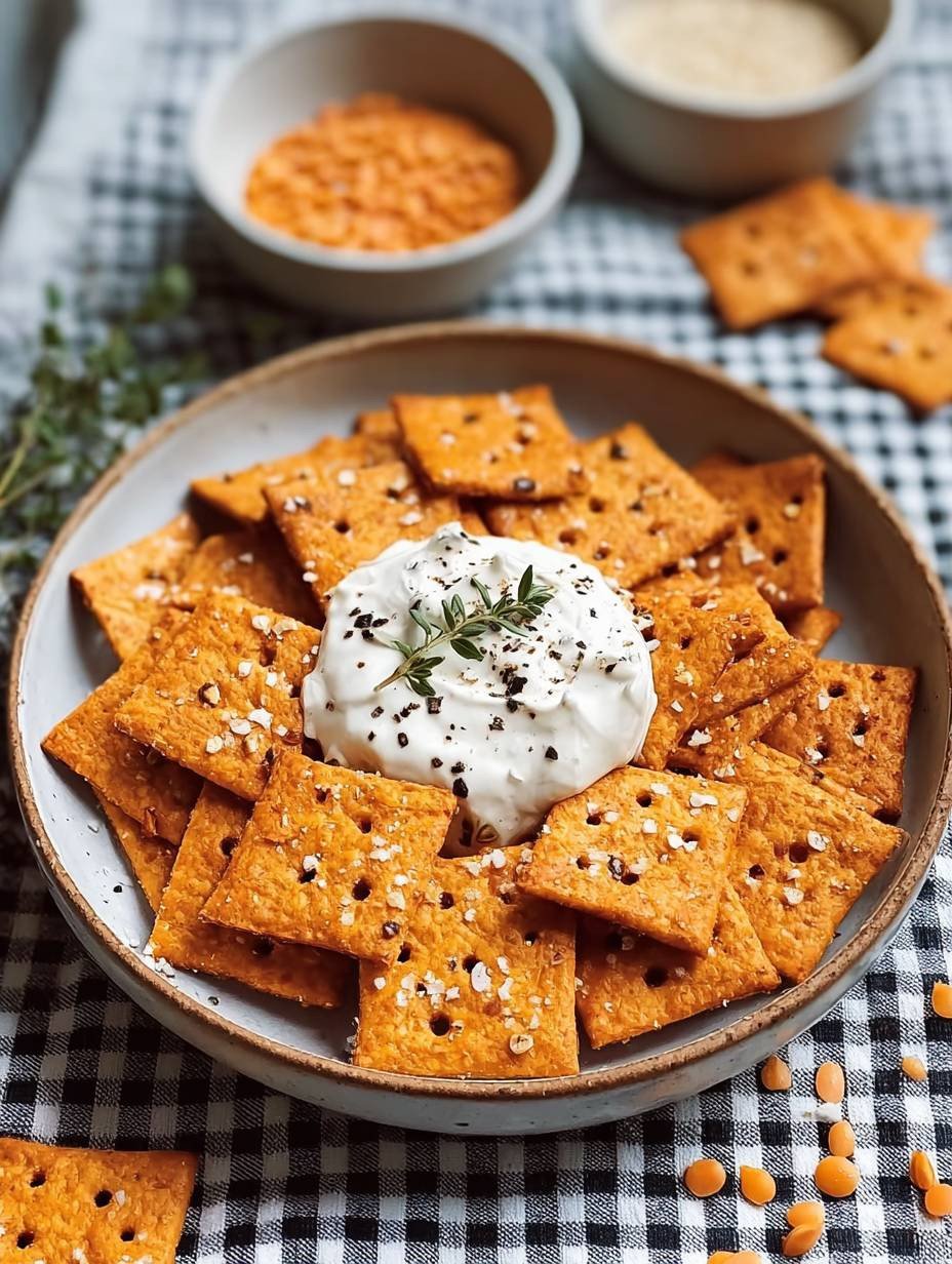 Perfekte Linsencracker mit Kräuterdip: Einfach selbstgemacht image 2